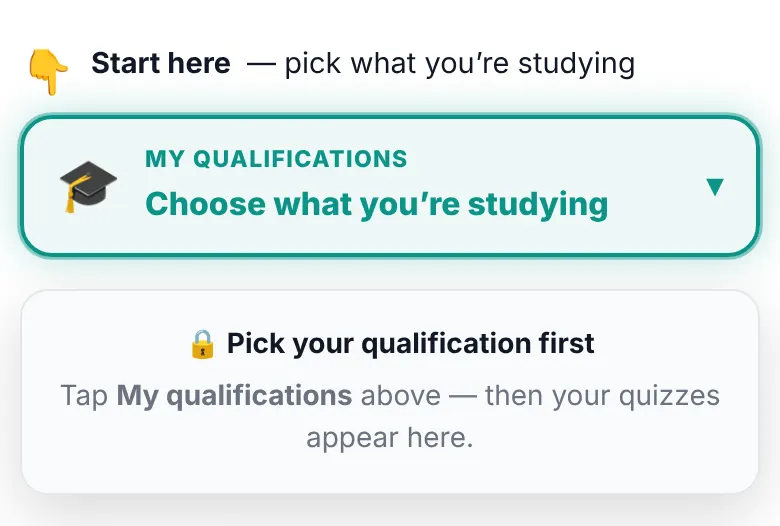 My qualifications button glowing on the first visit